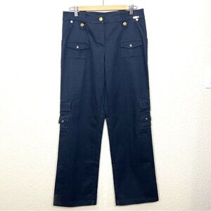 Vintage Y2K St. John Navy Blue Straight Leg Cargo Pants Size 8